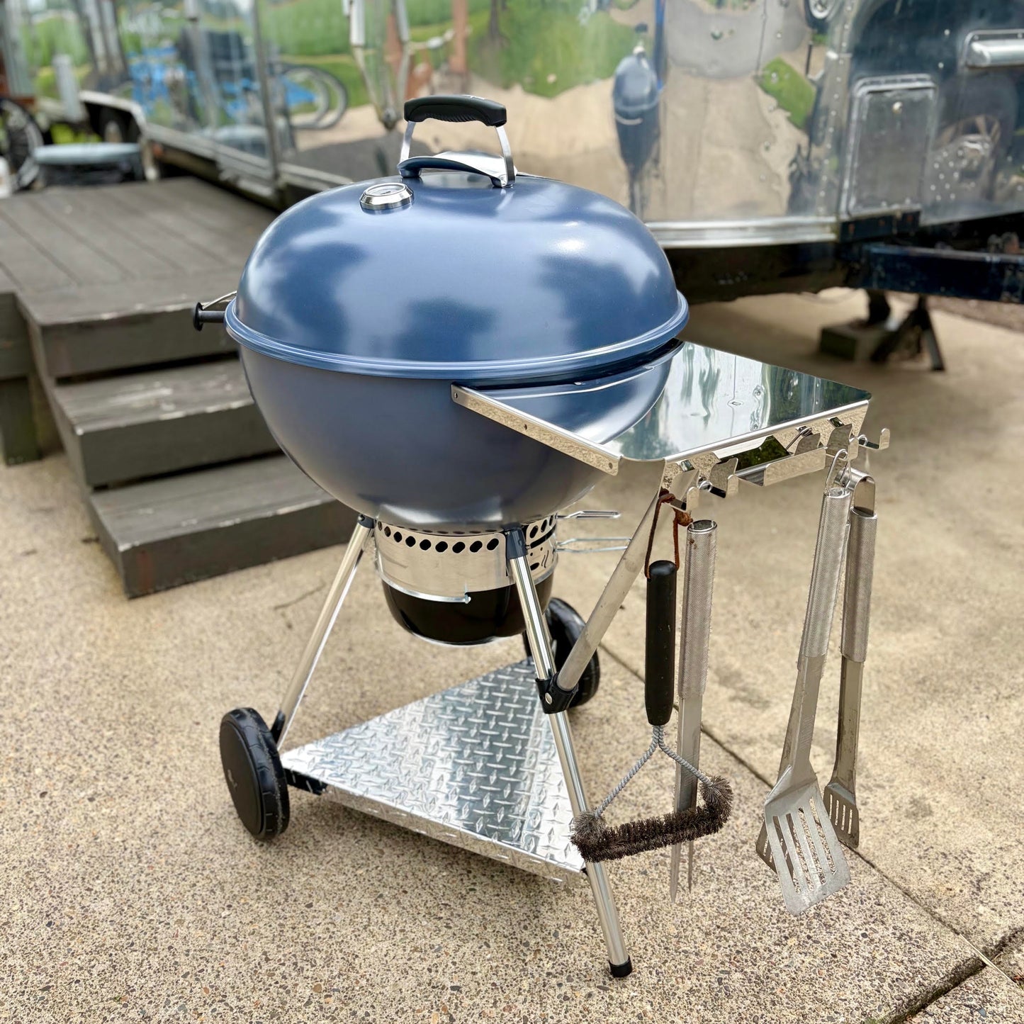 Weber 22" Kettle Aluminum Diamond Plate Lower Shelf